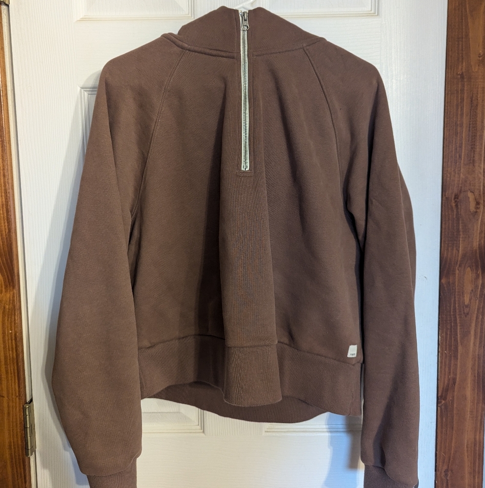 Vuori Restore Half Zip Hoodie Large Clove NWOT